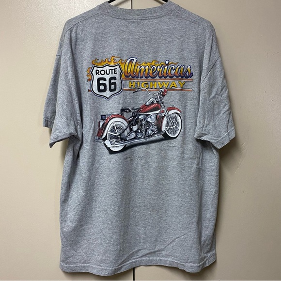 Vintage Route 66 America Highway Arizona Shirt Men Size XL Motorcycle Flames - Picture 2 of 6